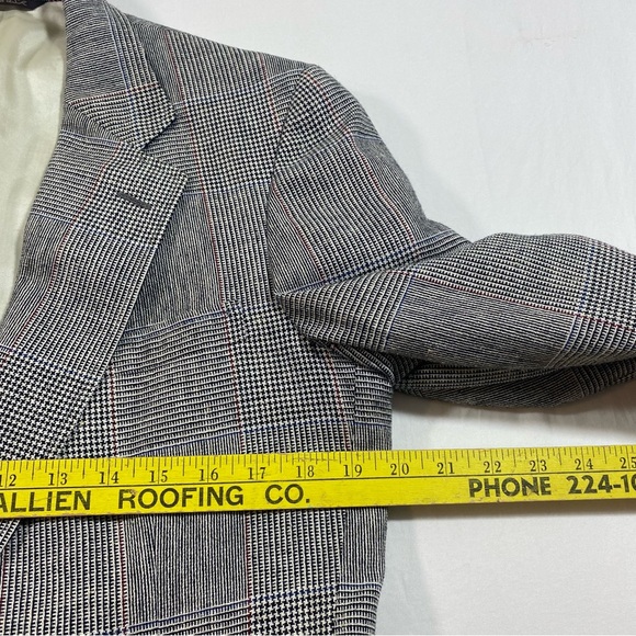 Cricketeer Houndstooth Blazer Vintage Tweed Jacket Sports Coat Men 40L Gray - Picture 11 of 14